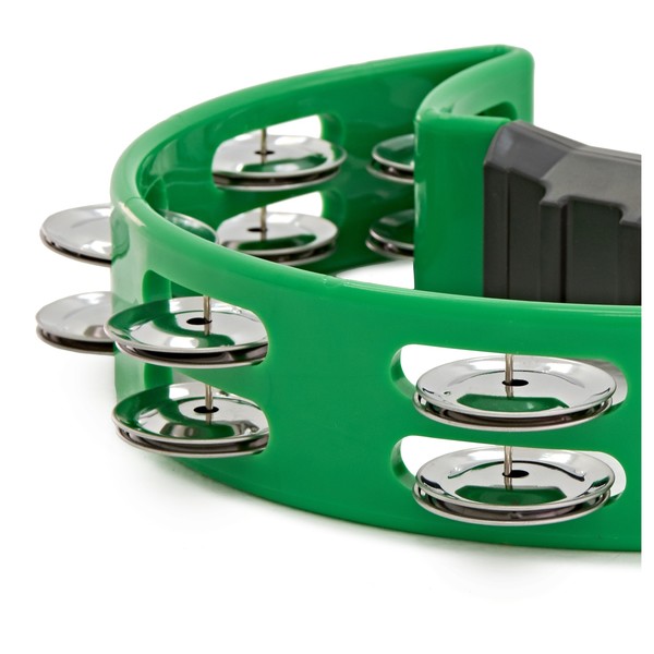 D-Shaped Tambourine by Gear4music Green at Gear4music