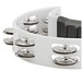 D-Shaped Tambourine by Gear4music, White