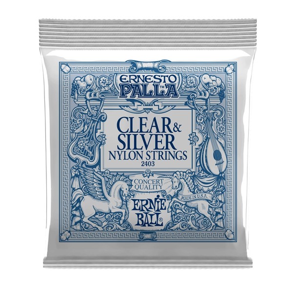 Ernie Ball Ernesto Palla Nylon Clear & Silver Set - Front