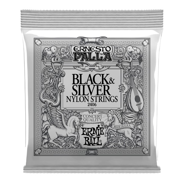 Ernie Ball Ernesto Palla Nylon Black & Silver Set, 28-42 - Front