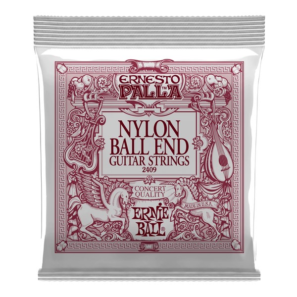 Ernie Ball Ernesto Palla Nylon Ball End Silver Set, 28-42 - Front