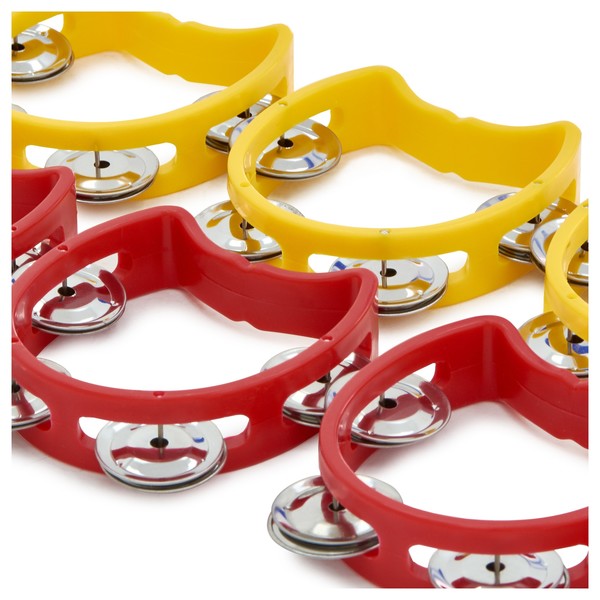 Mini plastic Tambourine in bucket 10pcs close