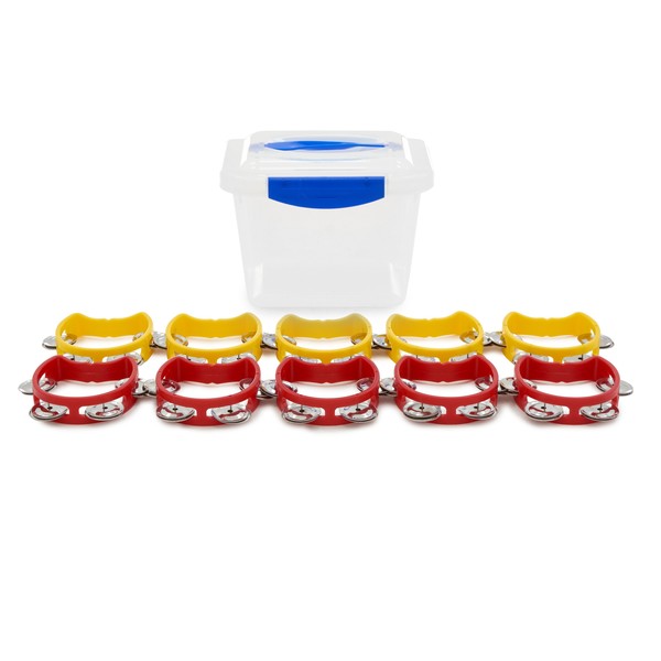 Mini plastic Tambourine in bucket 10pcs layout