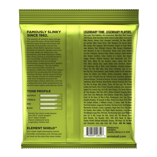 Ernie Ball Regular Slinky Short Scale Bass Set, 45-105 - Back