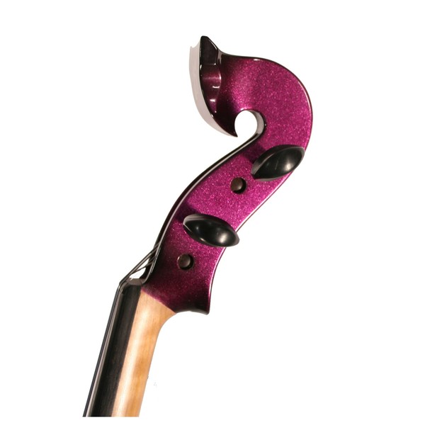 Bridge Aquila Electric Violin, Black and Purple, Headstock