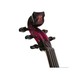 Bridge Lyra Octave Electric Violin, Black and Purple, Headstock