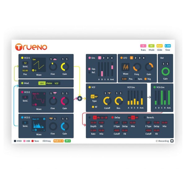 Trueno Hybrid Analog/Digital Micro Synthesizer - Interface Screenshot