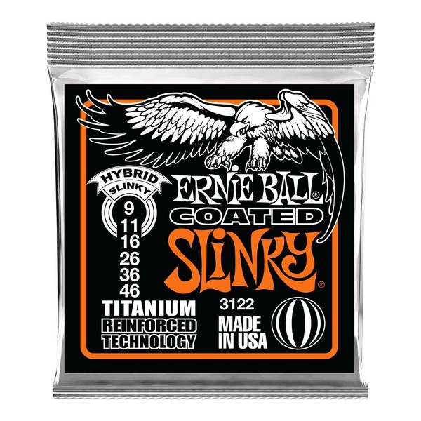 Ernie Ball Hybrid Slinky Coated Titanium Set, 9-46 - Front