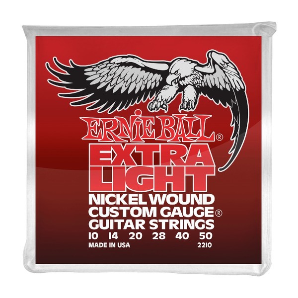 Ernie Ball Extra Light Nickel Wound Set w/ Wound G String, 10-50 - Front