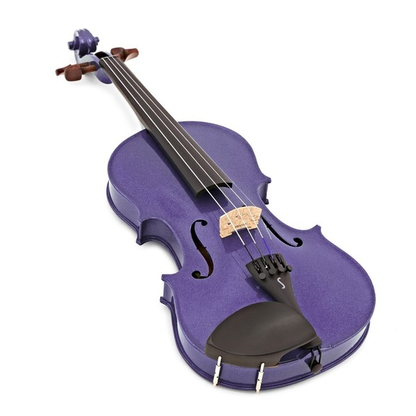 Stentor Harlequin Violin Outfit, Deep Purple, 1/4 angle