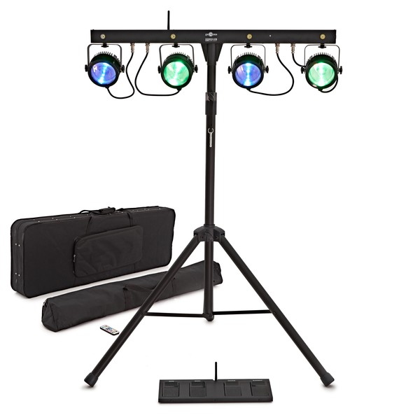COSMOS COB 4 x 30W Stage Bar with Strobe by Gear4music