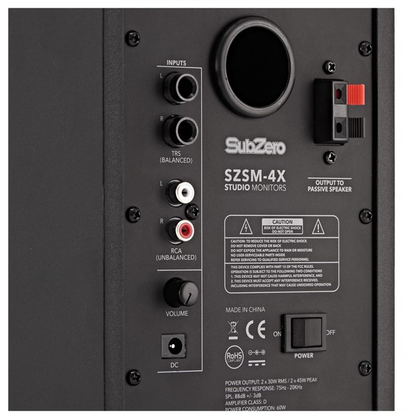 SubZero SZSM-4X Studio Monitor, Pair