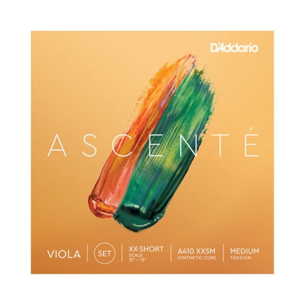 D'Addario Ascenté Viola String Set, Extra-Extra-Short Scale, Medium Tension