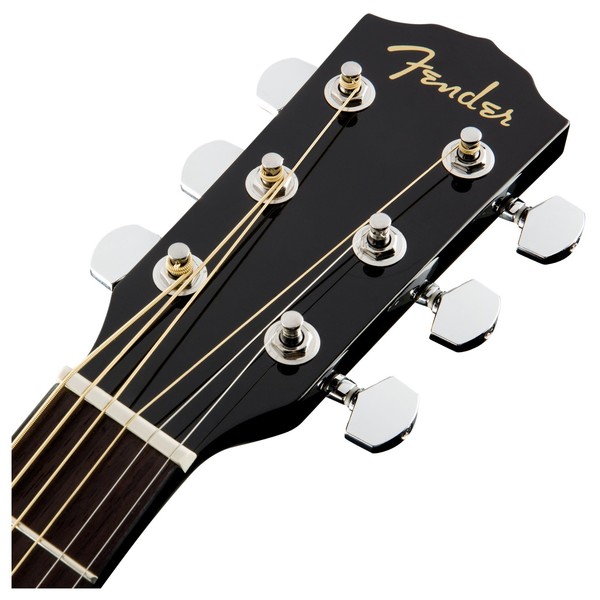 Fender CC-60SCE Concert Electro Acoustic WN, Black Headstock View