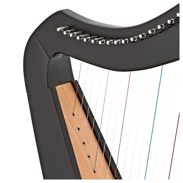 19 String Harp with Levers by Gear4music, Black at Gear4music