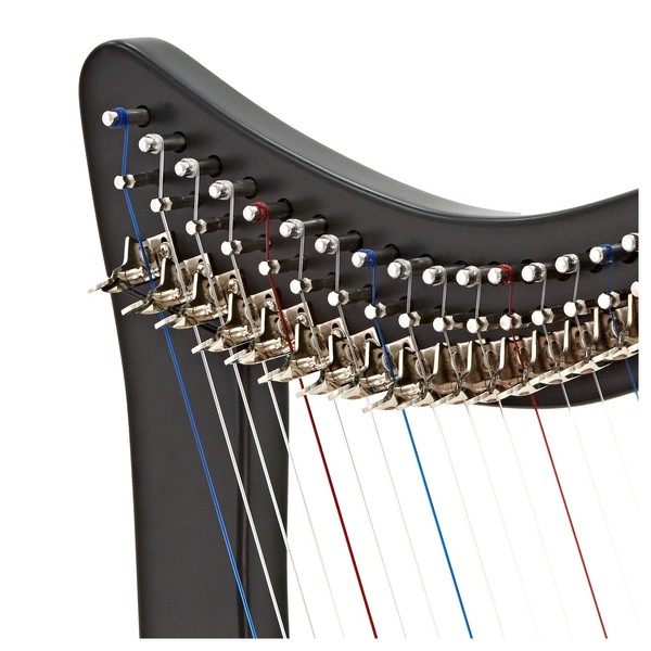 19 String Harp with Levers by Gear4music, Black at Gear4music