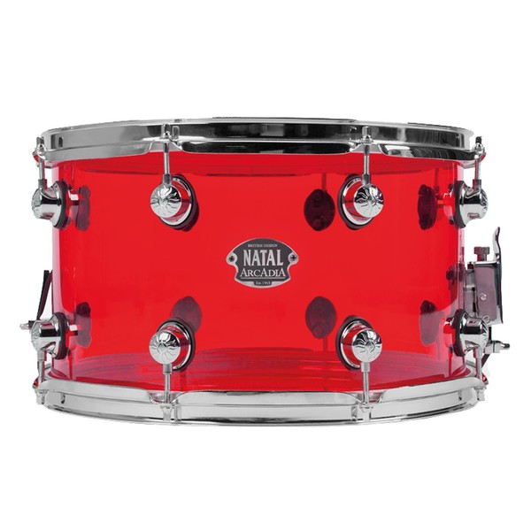 Natal Arcadia 13 x 6.5'' Acrylic Snare Drum, Transparent Red - Main