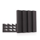 AcouFoam 30cm 4-Wedge Acoustic Panels by Gear4music, Pack of 4