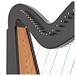 Deluxe 36 String Harp with Levers by Gear4music, Black close