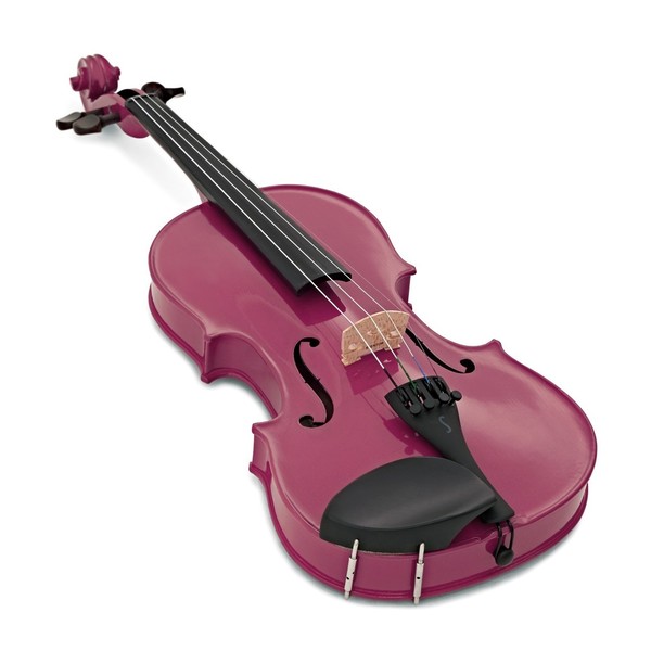 Stentor Harlequin Violin Outfit, Raspberry Pink, 1/4, angle