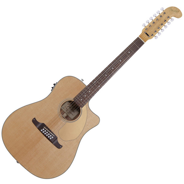 Fender Villager 12 String Cutaway Electro Acoustic Guitar, Natural