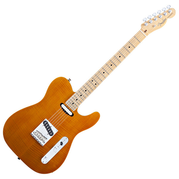 Fender Select Carved Maple Top Top Telecaster, Amber