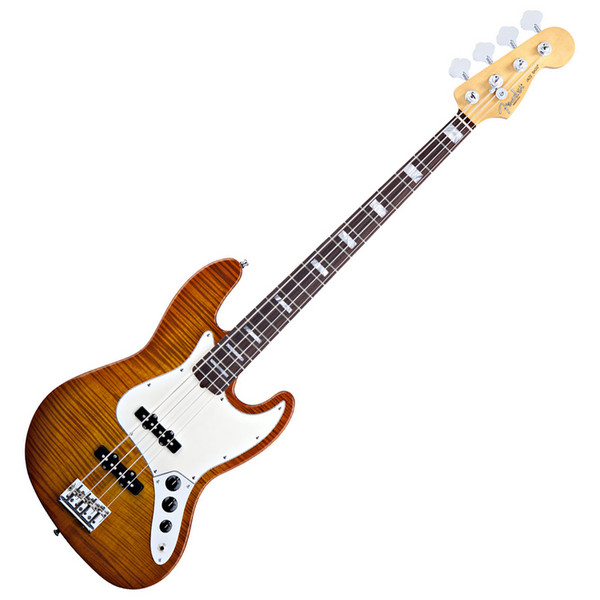 Fender Select Jazz Bass, Flame Maple, Amber Burst