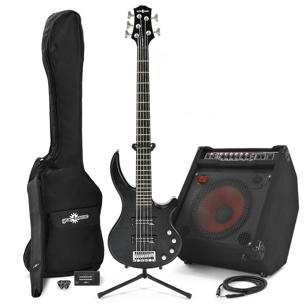 Black Knight CB-42M2 5-String Bass Guitar + BP80 Amp Pack 