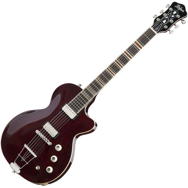 DISC Hofner HCT Club Solid Electric Guitar, Black Cherry | Gear4music