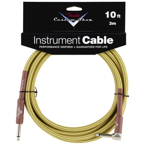 Fender Custom Shop 3m Angled Instrument Cable, Tweed