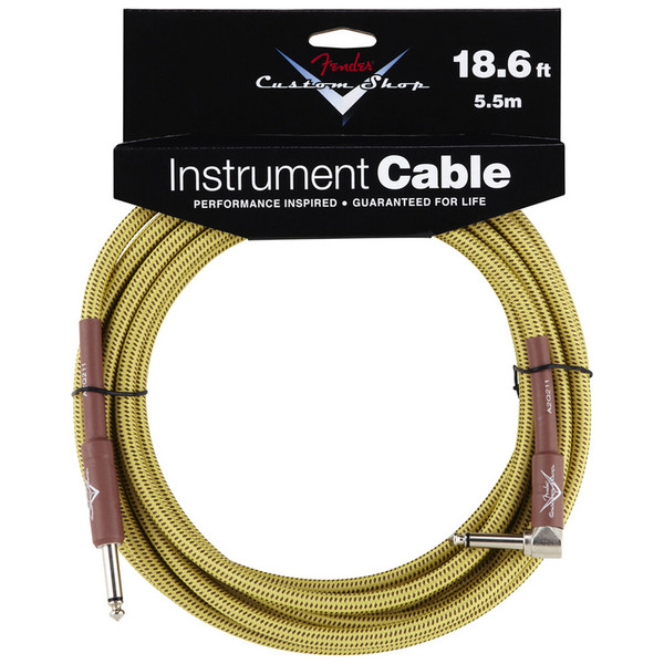 Fender Custom Shop 5.5m Angled Instrument Cable, Tweed