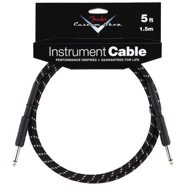 Fender Custom Shop 1.5m Instrument Cable, Black Tweed