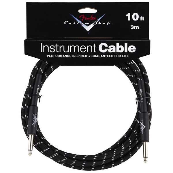 Fender Custom Shop 3m Instrument Cable, Black Tweed