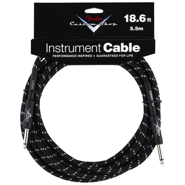 Fender Custom Shop 5.5m Instrument Cable, Black Tweed