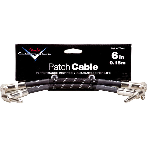 Fender Custom Shop 6" Patch Cable 2 Pack, Black Tweed