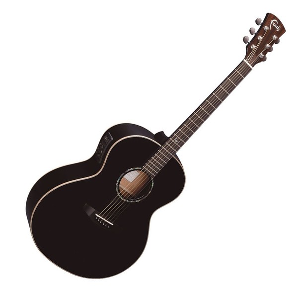 Faith Eclipse Neptune Baby Jumbo Electro Acoustic, Black Gloss Front View