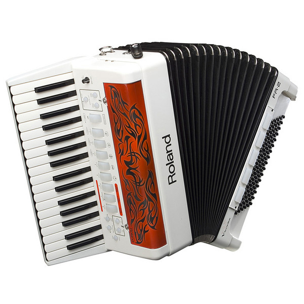 Roland FR-2 V-Accordion, White, with Bag