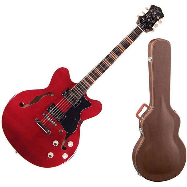 Hofner HCT Verythin Electric Guitar, Red with Case