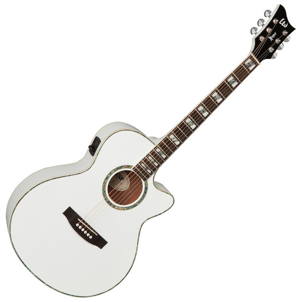 ESP LTD AC-10E X-Tone Electro-Acoustic Guitar, Pearl White