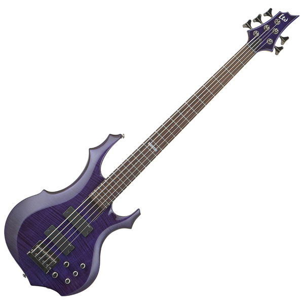 ESP LTD F-155DX Electirc Bass Guitar, Dark See-Thru Purple