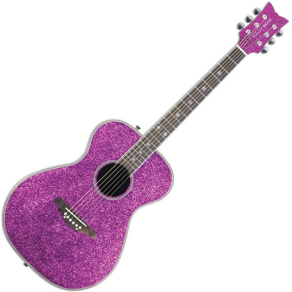 Daisy Rock Pixie Electro Acoustic Guitar, Pink Sparkle