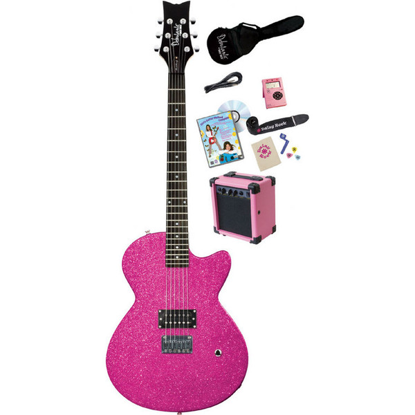 Daisy Rock Debutante Rock Candy Electric Guitar Pack, Atomic Pink