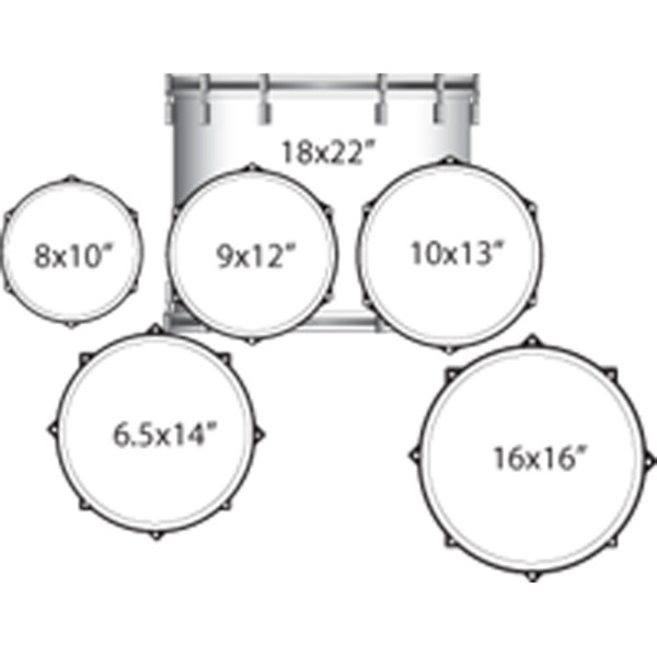 Ludwig Elements Lacquer Rock Acoustic Drum Kit, Deep Blue Configuration