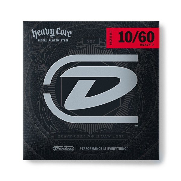 Dunlop Electric Guitar Strings 'Heavy Core' 7 String Set, 10-60