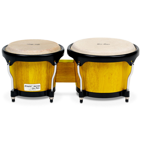 Gon Bops Fiesta Bongo 7" & 8.5", Yellow with Black Hardware