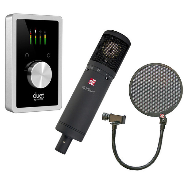 Apogee Duet 2 and sE2200A II Cardioid Condenser Mic with Pop Shield