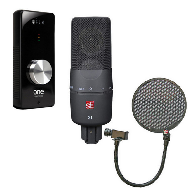 Apogee ONE USB Interface Bundle with sE-X1 Condenser Mic + Pop Shield