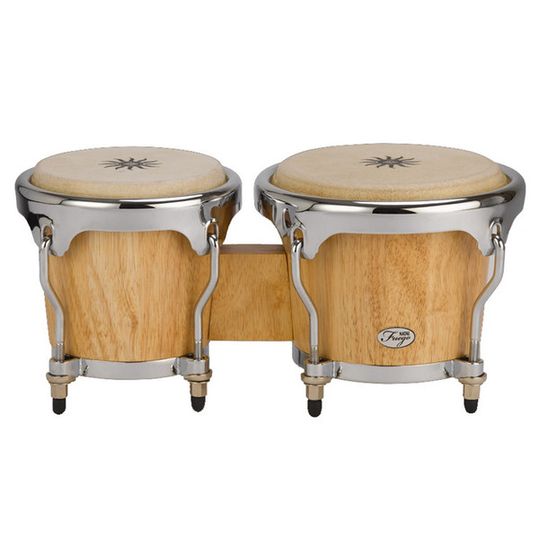 Natal Fuego Natural Wood Bongos, Chrome Hardware, Matt Natural