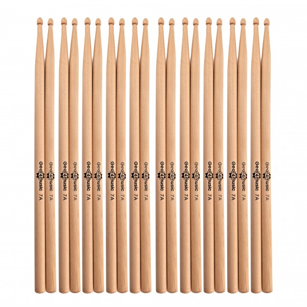 7A Wood Tip Maple Drumstick Bundle, Pack of 10