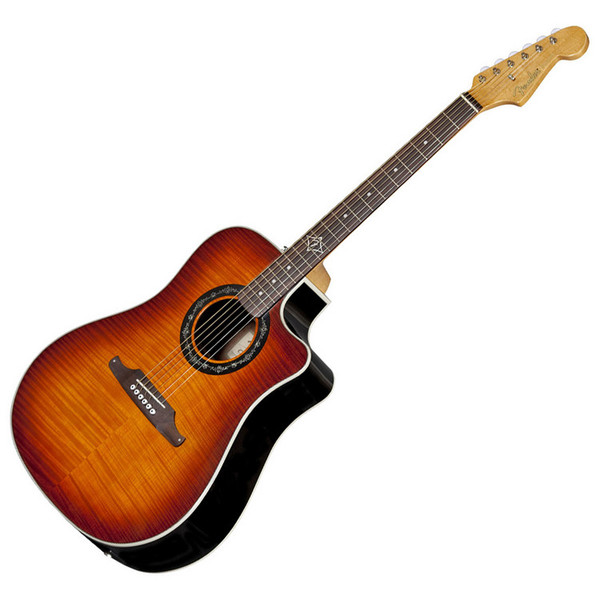 DISC Fender Sonoran-Bucket Electro Acoustic Guitar, Flame Burst at